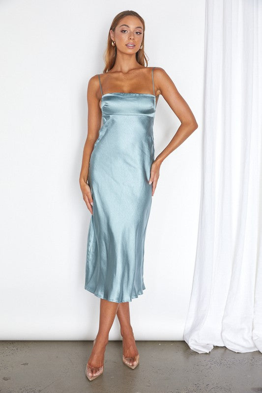 Satin Cami Midi Dress