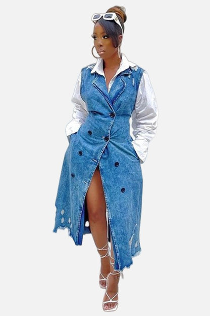 SEXY DENIM VEST DRESS