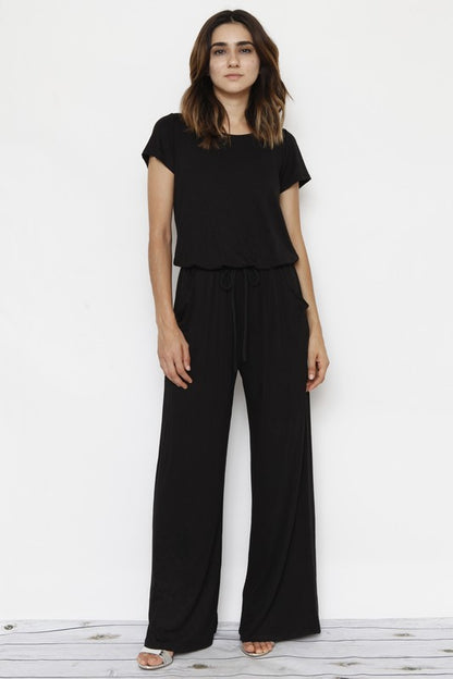 Short Sleeve Jumpsuit W/Pocket