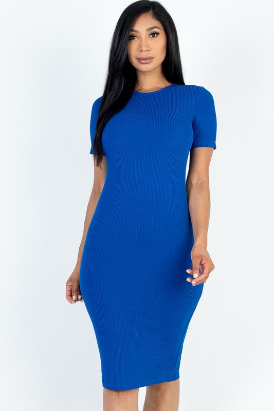 Ribbed Bodycon Midi Dress