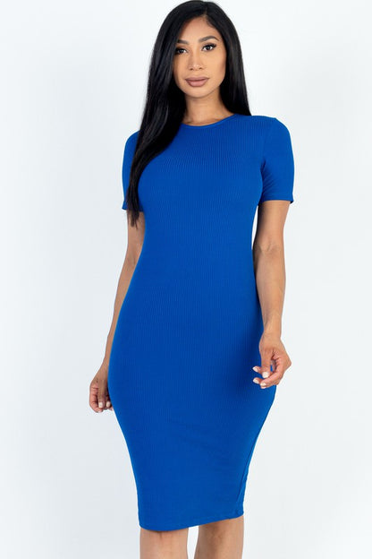 Ribbed Bodycon Midi Dress