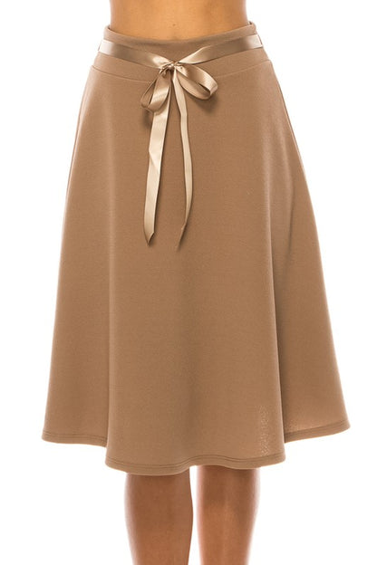 Solid A-line Skirt