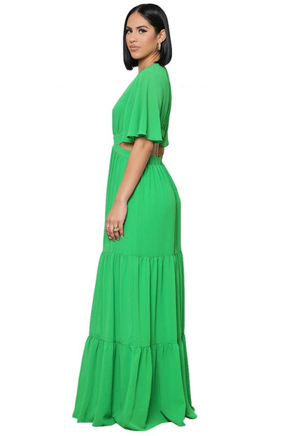 SEXY CHIFFON MAXI DRESS