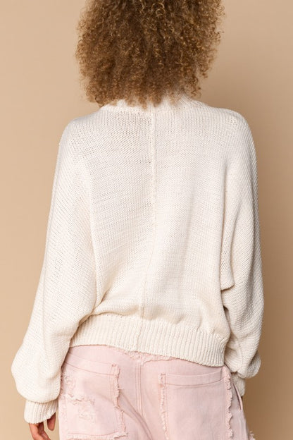 Pearl-Buttoned Knit Sweater