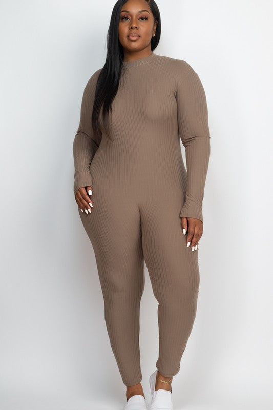 Plus Size Mock Neck Jumpsuit