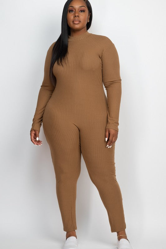 Plus Size Mock Neck Jumpsuit