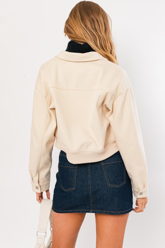 Zip Detail Crop Jacket