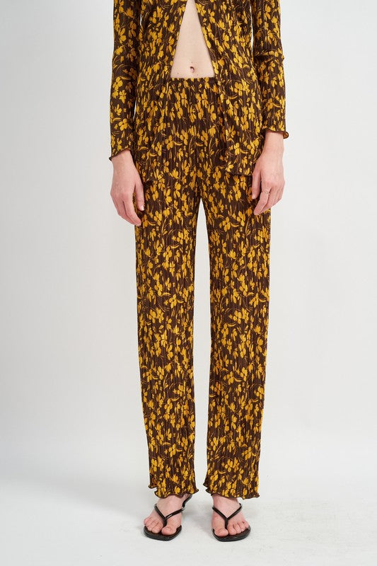 MICRO PLEAT LOUNGE PRINTED PANTS