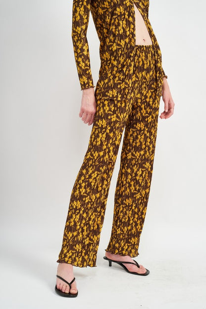 MICRO PLEAT LOUNGE PRINTED PANTS