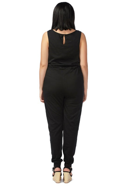 Black As Night Drawstring Jumpsuit