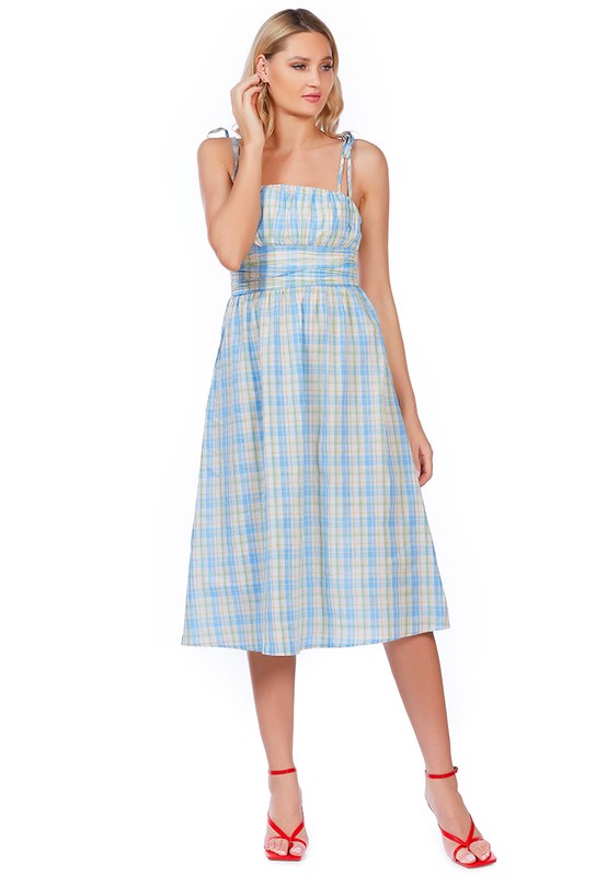 Checkered Midi Slip Dress