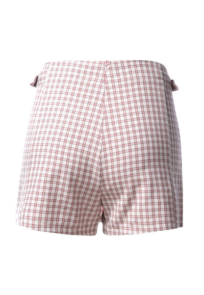 Chequered Skort With Buckles