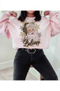 BELIEVE CHRISTMAS GRAPHIC PLUS SIZE SWEATSHIRT