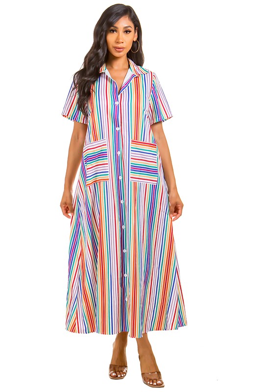 SEXY SHIRT STYLE LONG MAXI DRESS