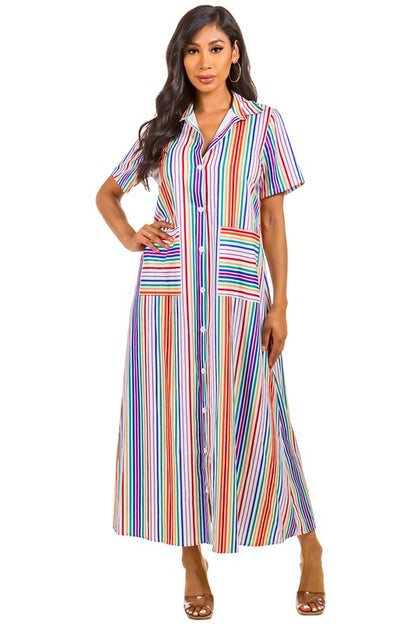 SEXY SHIRT STYLE LONG MAXI DRESS