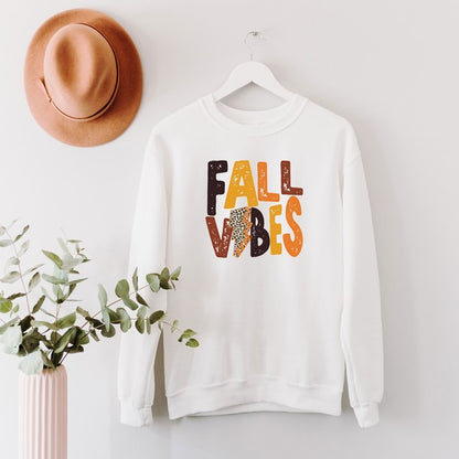 Fall Vibes Lightning Bolt Graphic Sweatshirt