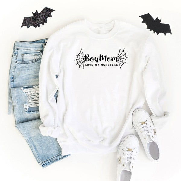 Boy Mom Halloween Graphic Sweatshirt