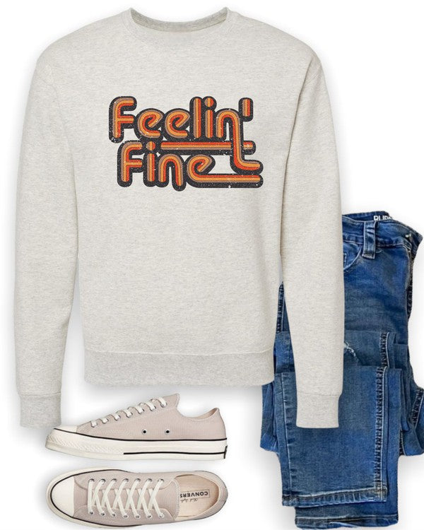 Feelin' Fine Groovy CrewNeck Sweatshirt