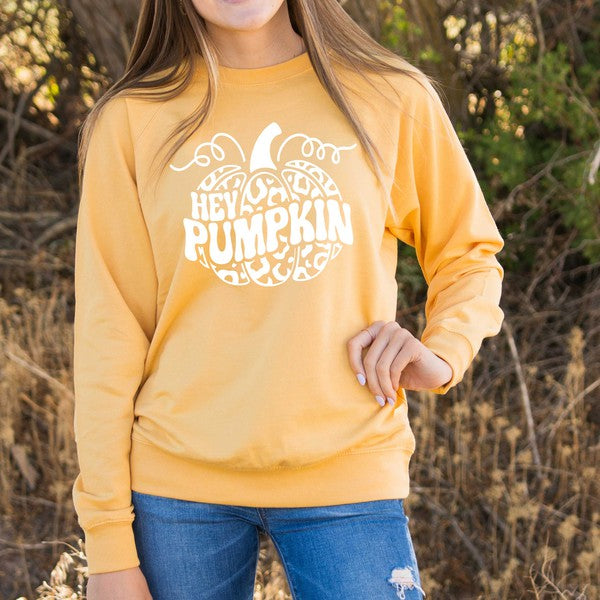 Leopard Hey Pumpkin Lightweight Sweatshirt