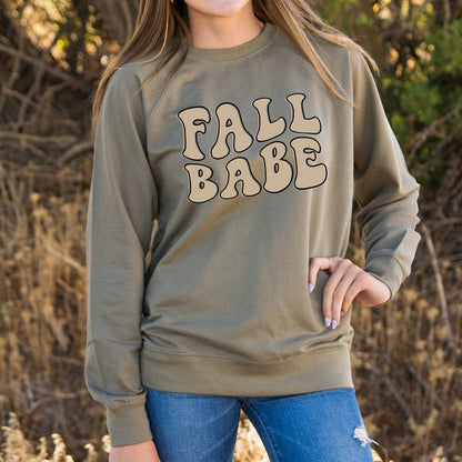 Retro Fall Babe Wavy Lightweight Sweatshirt