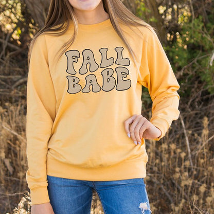 Retro Fall Babe Wavy Lightweight Sweatshirt