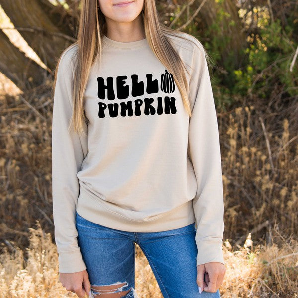 Hello Pumpkin Bold Lightweight Sweatshirt