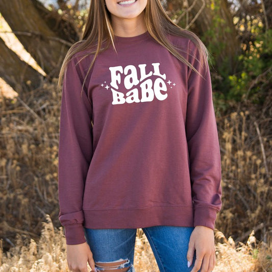 Fall Babe Wavy Stars Lightweight Sweatshirt