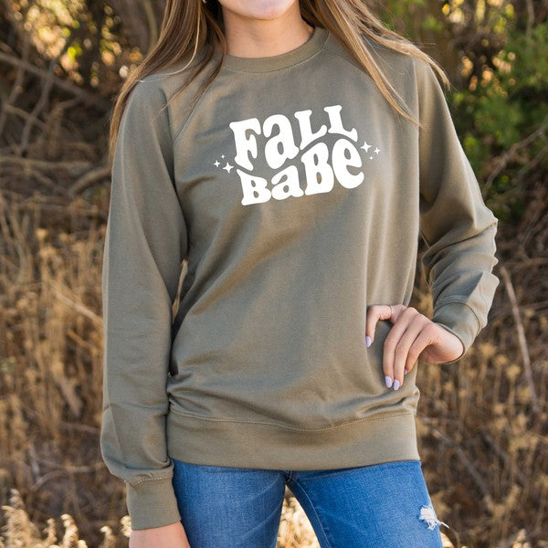 Fall Babe Wavy Stars Lightweight Sweatshirt