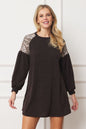 Plus Paisley Shoulder Accent Tunic Dress