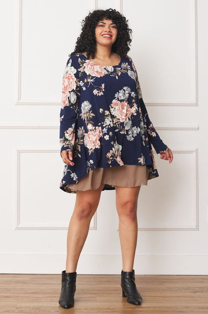 Floral Chiffon Layered Mini Dress