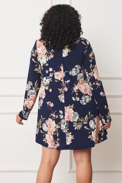 Floral Chiffon Layered Mini Dress