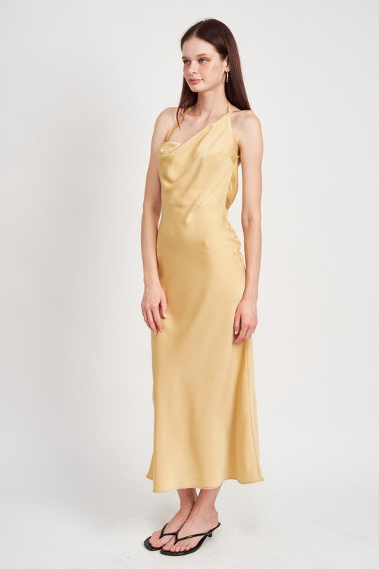 SATIN MAXI BIAS DRESS