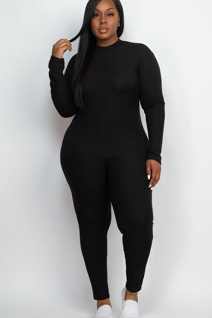 Plus Size Mock Neck Jumpsuit