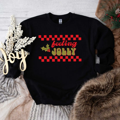 Feeling Jolly Checkered Graphic Sweatshirt