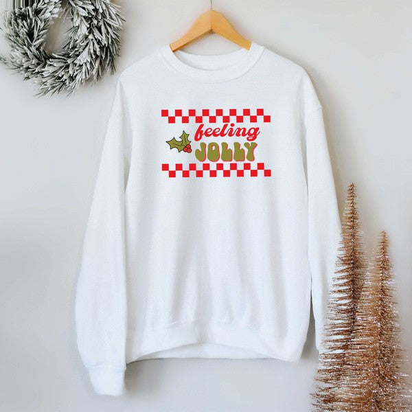 Feeling Jolly Checkered Graphic Sweatshirt