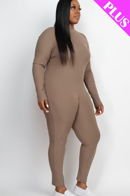 Plus Size Mock Neck Jumpsuit