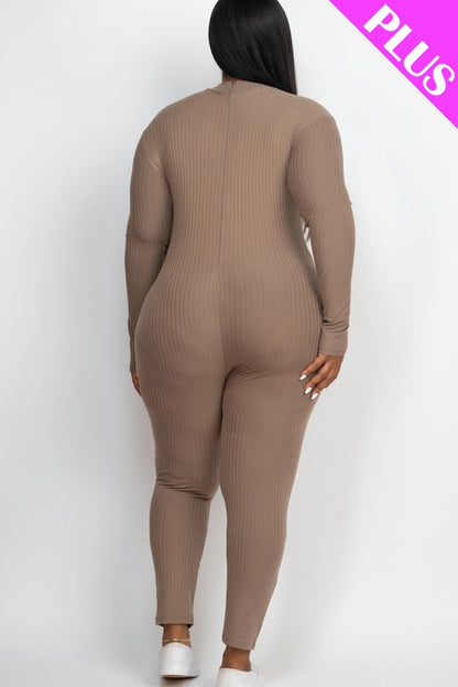 Plus Size Mock Neck Jumpsuit