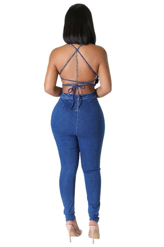 DENIM SEXY JUMPSUIT