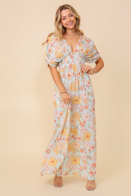 Floral Print Brunch Spring Summer Maxi Sundress