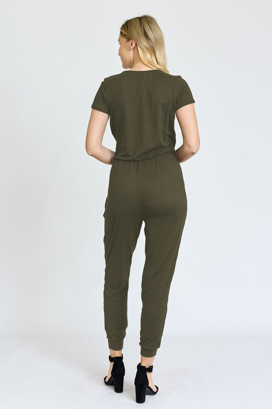 Short Sleeve Jogger Jumpsuit