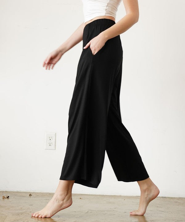 BAMBOO WIDE PANTS ANKLE LENGTH