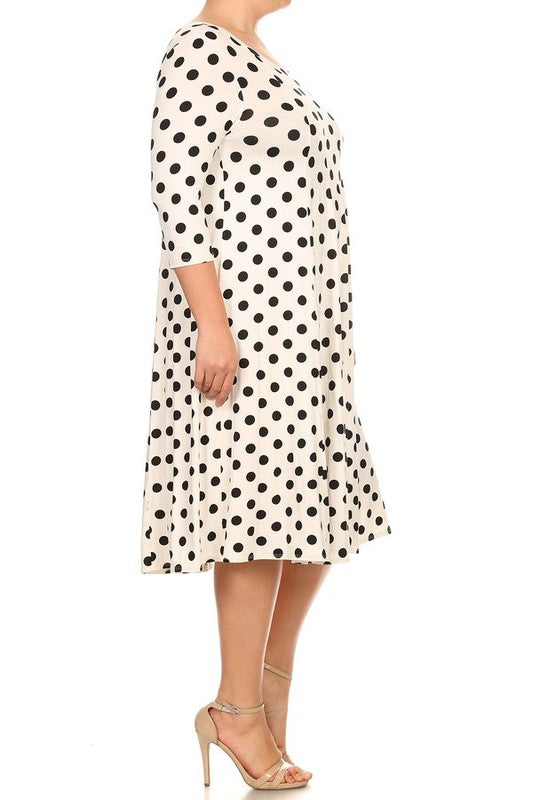 Polka dot midi dress in relaxed fit