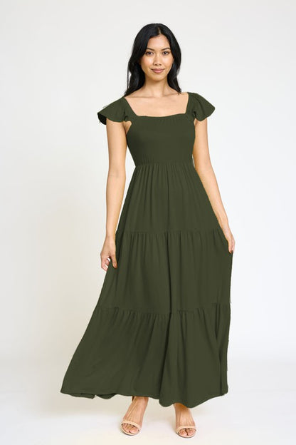 Flutter Sleeve Flowy Tiered Sundress