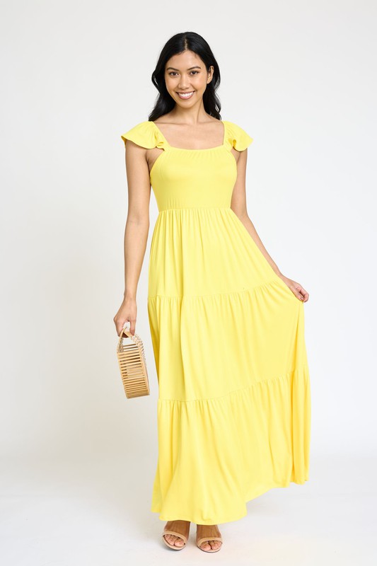 Flutter Sleeve Flowy Tiered Sundress