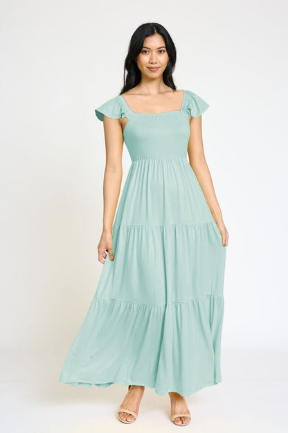 Flutter Sleeve Flowy Tiered Sundress