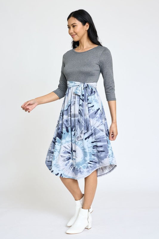 Swirl Tie Dye Sash Dress