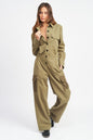 BOTTON DOWN CARGO JUMPSUIT