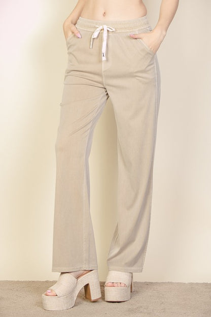 Knit Twill Drawstring Side Pocket Pants