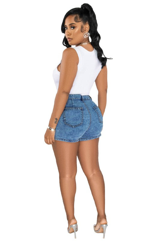 SEXY FASHION CARGO STYLE DENIM SHORT