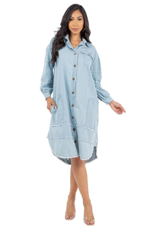 SEXY SUMMER DENIM SHIRT DRESS